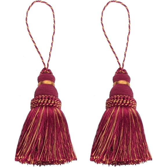 GZhLonKiMa Colorful Tassel Key Tassel Accessories for Curtain and Home Decoration-Mix blue-2PCS