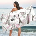 thumbnail image 6 of Beautiful Paris Eiffel Tower Beach Towel Fast Drying Camping Towels Sand Free Beach Blanket Soft Absorbent Travel Sport Towel for Gym Bath Shower Swimming 30" x 60" Washcloth Gift, 6 of 7