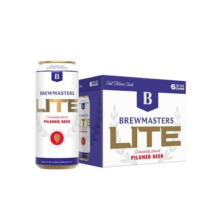 Brewmasters Selection Lite Pilsner Beer, 6 Pack, 16 fl oz Cans, 4.2% ABV