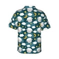 thumbnail image 3 of Balery Sweet Dream Lamb Print Men's Hawaiian Shirts Short Sleeve Beach Shirt Relaxed Fit Vacation Button Down Shirts-Small, 3 of 9