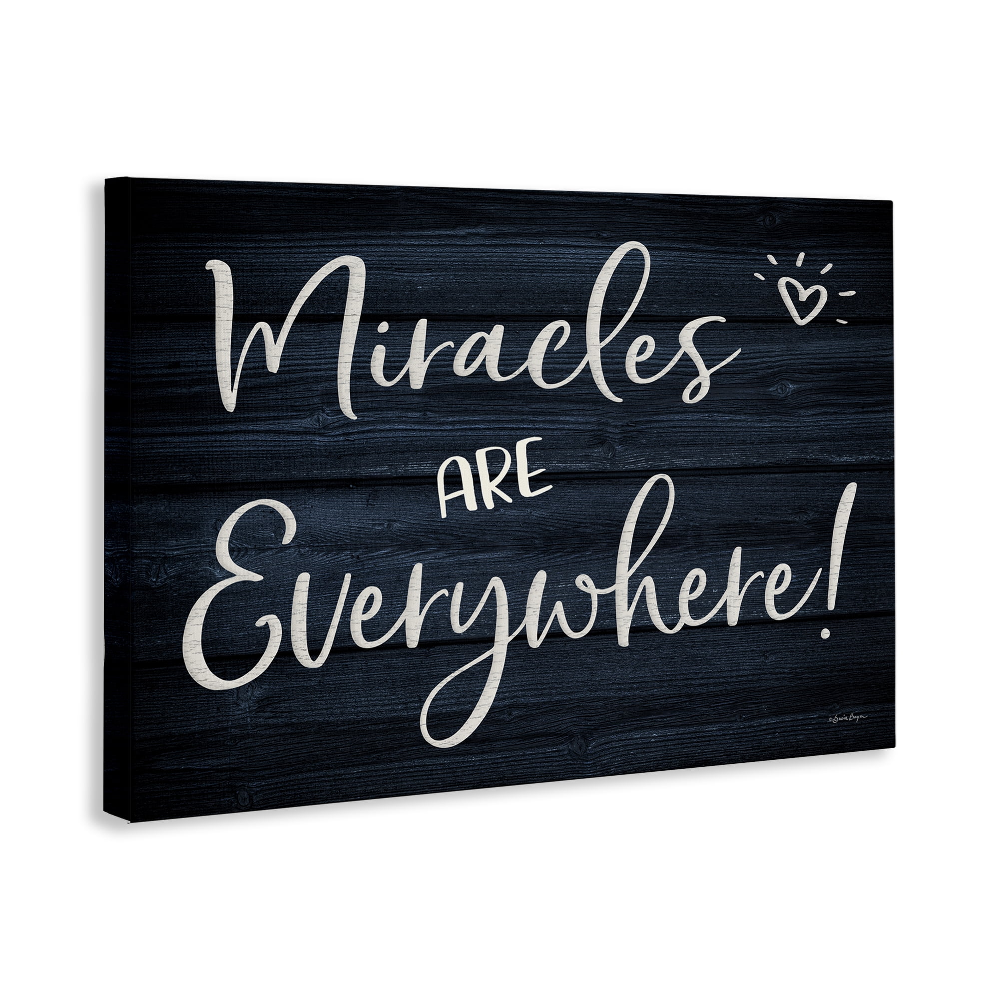 Stupell Industries Miracles Are Everywhere Text & Numbers Painting Wrapped Canvas Art Print Wall Art, 45 x 30