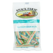 Snack Farm Sour Rainbow Belts Candy 2.75 oz. Bag (1 Pack)