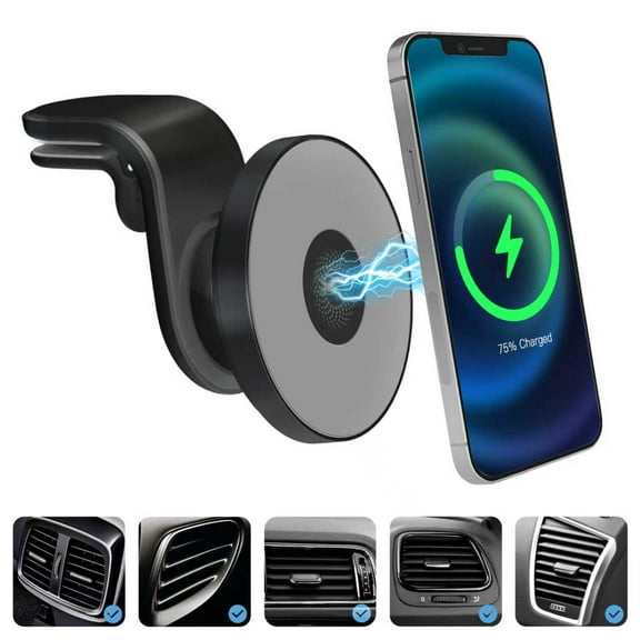 Magsafe Car Mount,15W Wireless Car Charger,360° Rotatable Magsafe Air Vent Phone Holder Car Mount for iPhone 11-17,Black