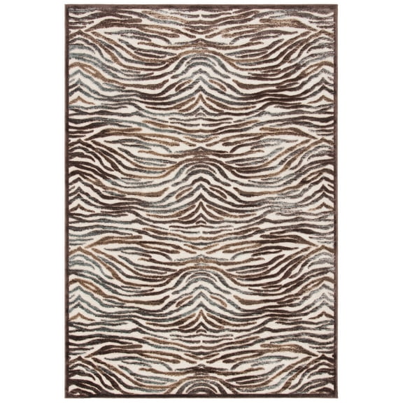 SAFAVIEH Paradise Travis Animal Area Rug, Creme/Brown, 5'3" x 7'6"