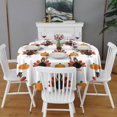 thumbnail image 2 of Happy Thanksgiving Turkey Fall Pumpkin Round Tablecloth 60" X 60",Wrinkle Wipeable Table Cloth for Kitchen Dining Room Picnic Patio Party, 2 of 6