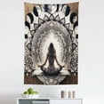 thumbnail image 2 of Ambesonne Mandala Wall Hanging Tapestry, Moon Phases and Lady Floral, 30"x45", Cocoa Charcoal Grey White, 2 of 3