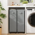 thumbnail image 4 of BGTREND 2pcs 28'' Tall & Slim Laundry Hamper with Lid and Wheels Narrow Laundry Basket Collapsible Dirty Clothes Hamper Portable Laundry Storage Bin Oxford (65L, Gray), 4 of 8