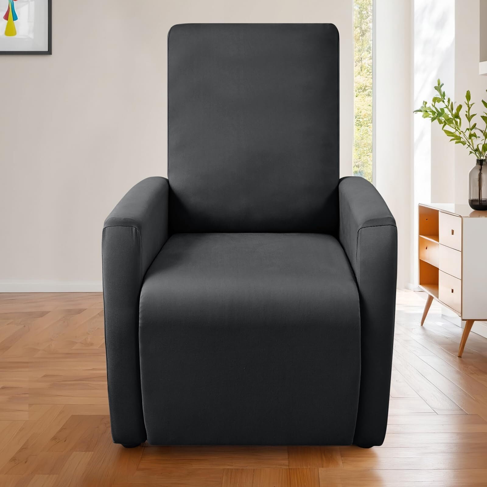 LKJYER Recliner Chair Covers 4 Pieces Waterproof Small Recliner Sofa Slipcover Stretch Recliner Slipcover for Lazyboy Recliner Chair with Storage Pocket Furniture Protector for Living Room