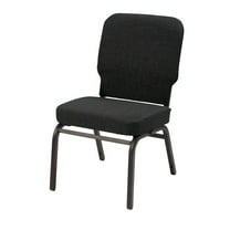 Pemberly Row Big and Tall Armless Guest Chair - Tested for 500 lbs Black
