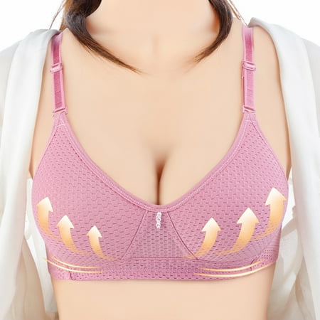 Blczomt Womens Bras No Underwire Comfortable Balconette Pink Push Up Bra