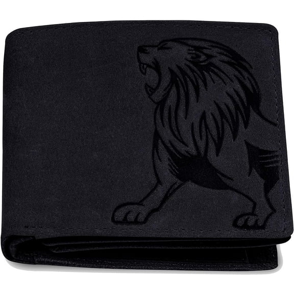 Genuine Leather Minimalist Bifold Wallet for Men Green Credit Card ID Holder Slim Design with RFID Blocking