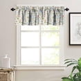 thumbnail image 3 of Retro Floral Valance, Vintage Farmhouse Garden Botanical Watercolor Red Flower Green Leaves Rod Pocket Blackout Short Window Curtain for Kitchen Cafe Bedroom Bathroom, 54x18in, 3 of 5
