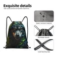 thumbnail image 4 of Xecao Realistic Style Colorful Wolf A Pattern Sports Drawstring Backpack - String Swim Gym Bag with Wet Proof Pocket for Women&Men-Medium, 4 of 6