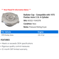 thumbnail image 2 of Radiator Cap - Compatible with 1975 Pontiac Astre 2.3L 4-Cylinder, 2 of 2