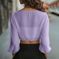 thumbnail image 5 of Women's Swimwear Cover Ups Tops Tie Front Knot Swimsuit Bikini Bathing Suit Long Sleeve Soft Beach Wrap Shirt, 5 of 7