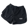thumbnail image 2 of sunsanly Women Summer Shorts Elastic Drawstring High Waist Shorts Pockets Solid Color Logo Print Wide Leg Short Pants Streetwear, 2 of 8