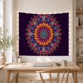 thumbnail image 5 of Turquoise Lotus Mandala with Paisley Details on Deep Purple Background, Energetic Boho for Art Lovers, Symmetrical Decor Art, Housewarming Gift, Tapestry Wall Hanging for Bedroom and Living Room, 5 of 7