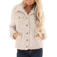 thumbnail image 2 of UJNDER Women's Jacket Lamb Wool Winter Short Cardigan Jacket Lambswool Jackets for Women Khaki M, 2 of 9