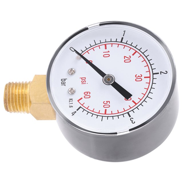 Mini Pressure Gauge 0-60psi / 0-4bar NPT Dial Instrument Double Scale Portable, Super Mini Size, Suitable for Air, Water, Oil