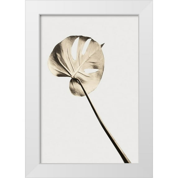 Artographie Studio 17x24 White Modern Wood Framed Museum Art Print Titled - Monstera Gold 03