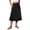 1-Black, variant on Womens Midi Skirts Elastic High Waist Skirt Flowy Trendy Skirts with Pockets