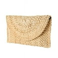 thumbnail image 3 of Straw Woven Clutch Bag for Women，Envelope Bag Wallet Large Capacity Clip Bag Hand-Woven Bag，suitable for Wedding，Beach，Travel，Beige, 3 of 7