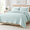Aqua Blue-Full/Queen, variant on Aqua Blue King Size Lightweight Summer Quilt Set with Cloud Pattern, 3 Pieces