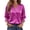 Purple Pink, variant on Satin Button Down Shirts for Women 3/4 Length Sleeve Business Casual Blouses 2026 Summer Tops White 2XL