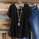 thumbnail image 1 of TaTaai Casual Linen Cotton Women Top Double Layer Solid Color Crew Neck Short Sleeve Loose Fit Breathable Soft Daily Lounge Street Summer Wear Blouse Gift, 1 of 9