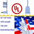 thumbnail image 4 of Cadena de luces LED JinBest, rojas, blancas y azules, 100 LED, 10 m, 4 of 6