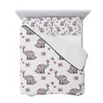thumbnail image 7 of Cute Elephants Queen Size Down Alternative Comforter, Lightweight Comforter Quilt Bedding Set with Pillow Shams Cartoon Funny Butterflies Pink All Seasons Bed Comforter Duvet Insert 90"x96", 7 of 7