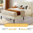 thumbnail image 7 of DWVO Queen Upholstered Bed Frame with Adjustable Headboard, Wooden Slats Mattress Foundation with Soundproof Cotton, Beige, 7 of 7