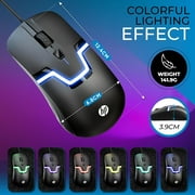 HP USB Wired Gaming Optical Mouse with LED Backlight and Adjustable 1000/1600 DPI Settings, 3 Buttons and Press Life Up to 5 Million Clicks