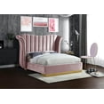 thumbnail image 2 of Meridian Furniture Flora Solid Wood and Velvet King Bed in Pink, 2 of 5