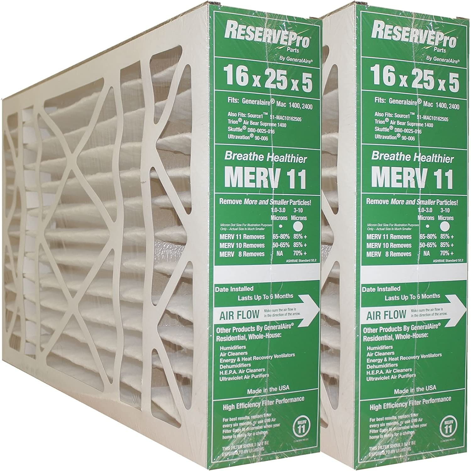  4541 MERV 11 for GF 4511 ReservePro 16x25x5 furnace filter Actual