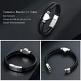 thumbnail image 3 of Multi-Layer Heart Cremation Bracelet for Pets Ashes Heart Cremation Bracelet with Magnetic Clasp Beads Cowhide for Men Women, 3 of 7