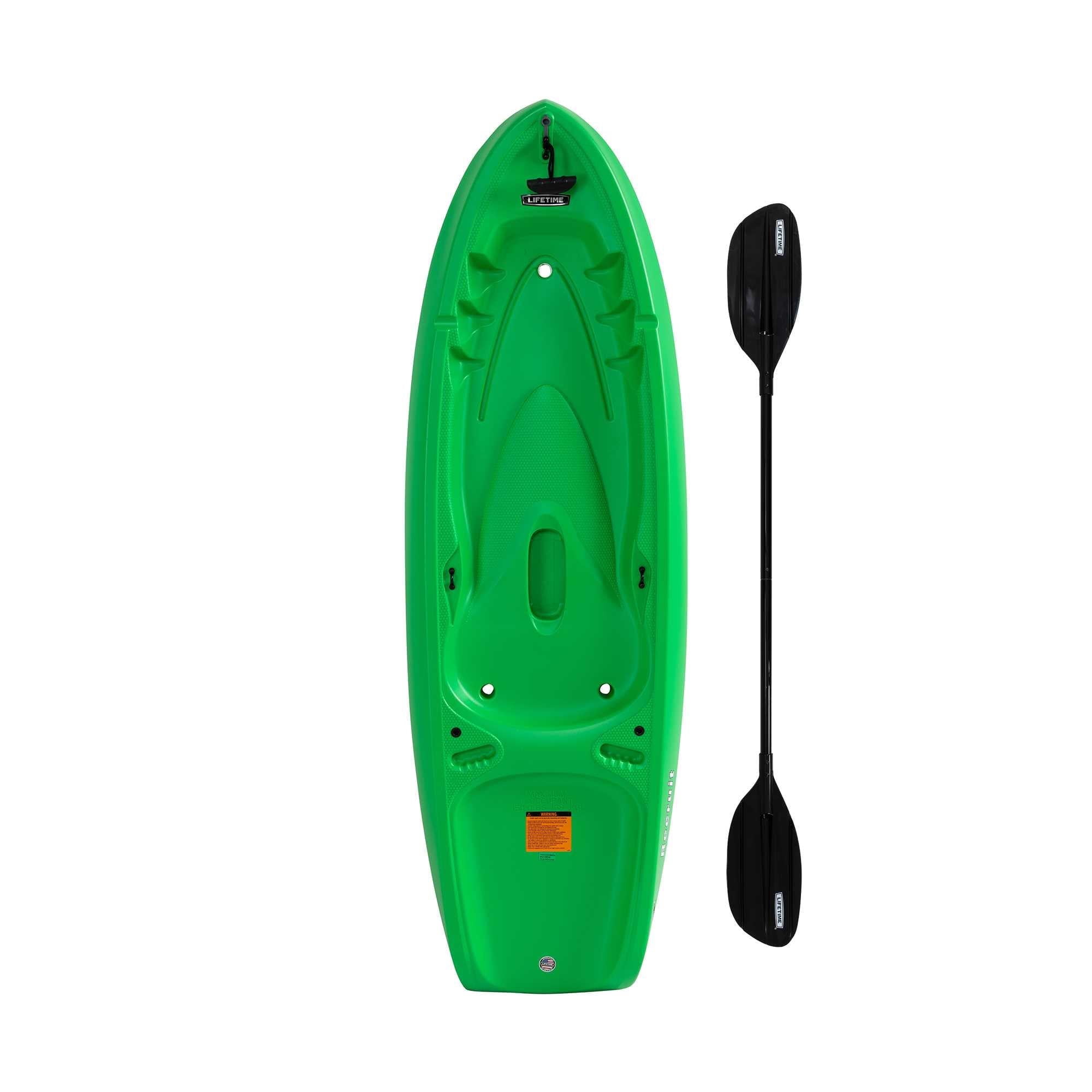 Lifetime Recruit 6.5 ft Youth Sit-On-Top Kayak with Paddle, Spring Green (91125)
