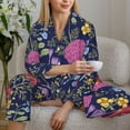 thumbnail image 6 of Pajamas for Women Set - Floral Pattern A Comfy Long Sleeve Button Up Pajama Sets for Women 2 Piece, Soft Sleepwear Nightwear Pjs Lounge Sets for Women with Pockets, 6 of 6