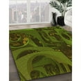 thumbnail image 3 of Ahgly Company Machine Washable Indoor Square Transitional Dark Forest Green Area Rugs, 5' Square, 3 of 7