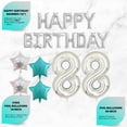 thumbnail image 4 of 88th Birthday Decorations, 88th Birthday Party Supplies, 88th Birthday Banner Teal Green, Confetti Balloons Her, 88 Cake Topper, 88th Gifts, 4 of 5