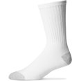 thumbnail image 2 of MDR Unisex Adult Crew Socks - Cotton Socks Everyday Use - 3 Pair - Pack Made in USA (10-13, White w/Gray Heel & Toe), 2 of 5