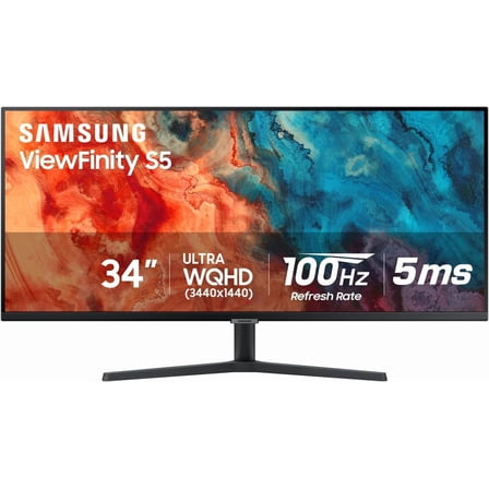 34" ViewFinity S50GC Series Ultrawide QHD Monitor, 100Hz, 5ms, HDR10, AMD FreeSync, Ultrawide Screen, Eye Care, Thin Bezels, PIP, PBP, LS34C50DGANXZA, 2023, Black