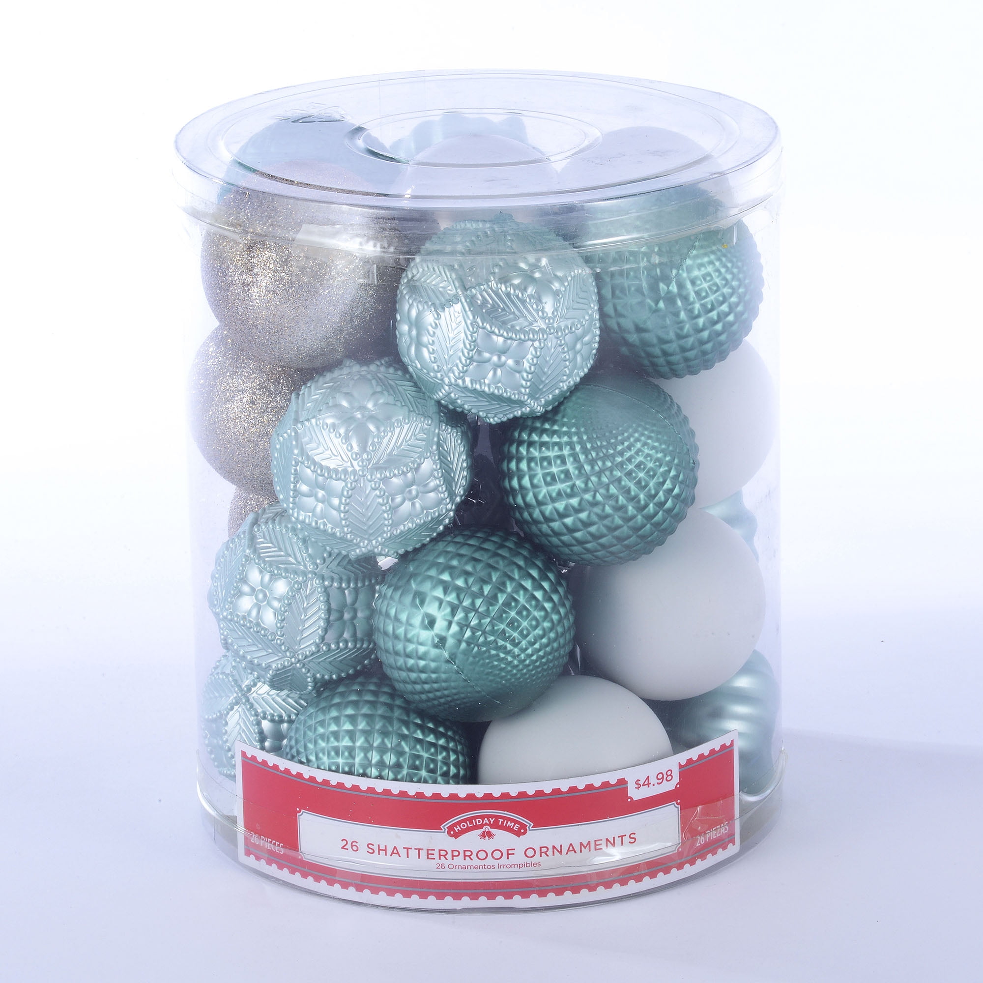Details about / 26 ORNAMENTS Shatterproof HOLIDAY TIME Gold /& Silver