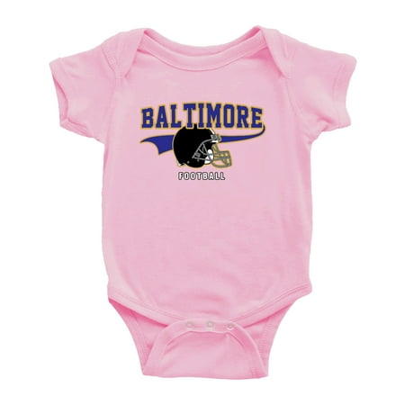 

Cute Baltimore One-piece Outfits Football Jersey Baby Clothes (Pink 12-18 Monthes)