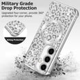 thumbnail image 3 of Magnetic Clear for Samsung Galaxy S24 Case Leopard Glitter [Compatible with Magsafe] Slim Soft TPU Electroplated Shockproof Protective Phone Case Cover for Samsung Galaxy S24 Silver, 3 of 14