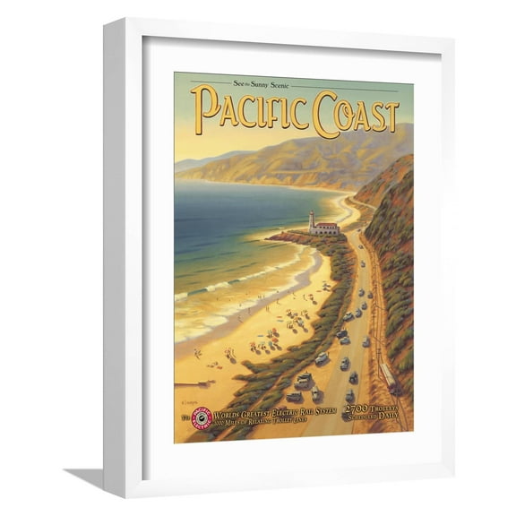 Art.com Pacific Coast Art Print by Kerne Erickson, White Frame Wall Art, 17" x 21"