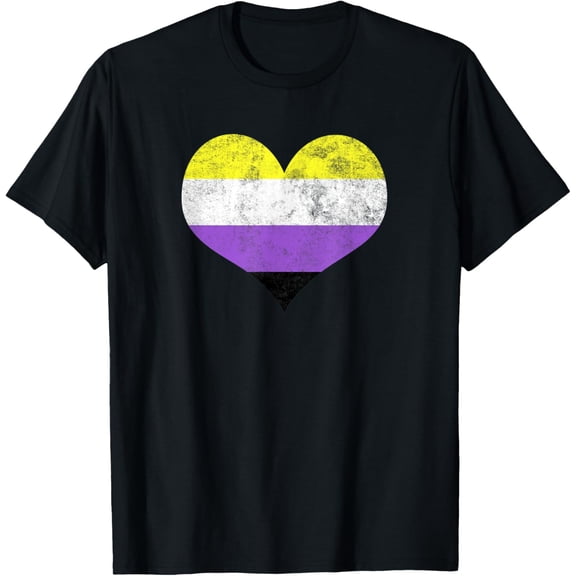 Non-binary Heart Flag Pride Identity LGBT Non-binary Graphic T-Shirt