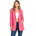 thumbnail image 2 of Love Tree Women's Juniors Classic Office Workwear Boyfriend Blazer (Coral Pink, Small), 2 of 3