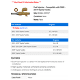 thumbnail image 2 of Fuel Injector - Compatible with 2009 - 2019 Toyota Tundra 2010 2011 2012 2013 2014 2015 2016 2017 2018, 2 of 2
