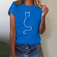 thumbnail image 1 of YLHFASHION Hauts pour Femmes Mode Manches 3/4 Col Rond Chemises Décontractées Tendance Blouses Imprimées Plissées devant t-Shirts Offres du Jour Liquidation T-shirt à Manches Courtes pour Femmes, 1 of 5